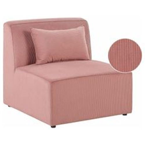 Mittelstück für Sofa Rosa Polsterbezug aus Cord mit Rückenlehne Modernes Retro Design Wohn- und Arbeitszimmer Flur Diele Salon Möbel - BELIANI - Modalova