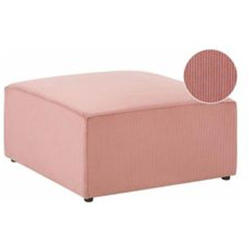 Ottomane Rosa Polsterbezug aus Cord quadratisch 83 x 83 cm Modernes Retro Design Wohn- und Arbeitszimmer Flur Diele Salon Möbel - BELIANI - Modalova