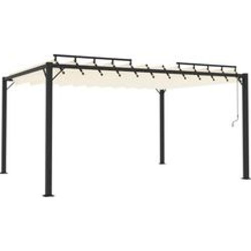 Pergola mit Lamellendach 3x4 m Creme Stoff und Aluminium - VIDAXL - Modalova