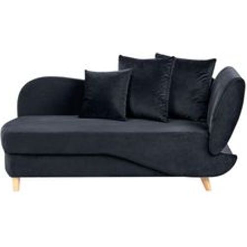 Chaiselongue Rechtsseitig Schwarz Samtstoff mit Bettkasten Dekokissen Modern Récamiere Liegesofa Sitzmöbel Wohnzimmer Jugendzimmer - BELIANI - Modalova