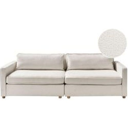 Sitzer Sofa Cremeweiß Bouclé-Stoffbezug mit Sitzkissen Lose Rückenkissen Schmale Armlehnen Freistehend Modern Wohnzimmer Ausstattung - BELIANI - Modalova