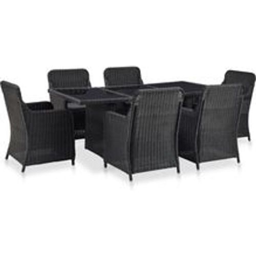 Tlg. Garten-Essgruppe Poly Rattan Schwarz - VIDAXL - Modalova