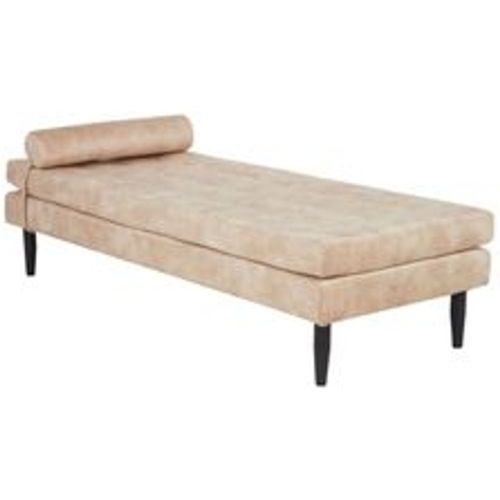 Chaiselongue Beige Samtbezug Gesteppt mit Kissen Metallgestell Modernes Design Liegesessel Relaxliege für Wohnzimmer Schlafzimmer Indoor - BELIANI - Modalova