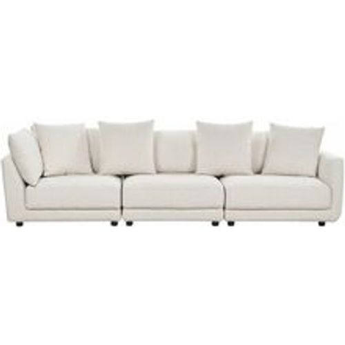 Sitzer Sofa Cremeweiß Stoff mit Vielen Dekokissen Dicken Sitzkissen Schmalen Armlehnen Niedrier Rückenlehne Losen Kissen Modern Wohnzimmer - BELIANI - Modalova