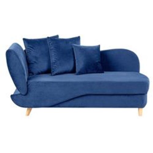 Chaiselongue Linksseitig Marineblau Samtstoff mit Bettkasten Dekokissen Modern Récamiere Liegesofa Sitzmöbel Wohnzimmer Jugendzimmer - BELIANI - Modalova