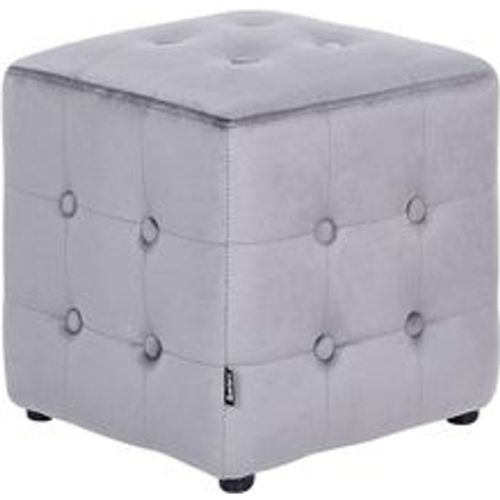 Sitzhocker Grau Samtstoff Knopfsteppung Quadrat 36 x 36 cm Eleganz - BELIANI - Modalova