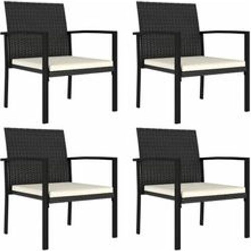 Garten-Essstühle 4 Stk. Poly Rattan Schwarz vidaXL - Fashion24 DE - Modalova