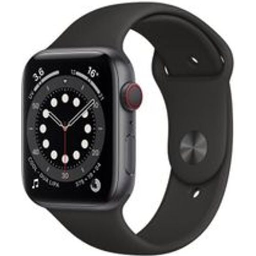 Watch Series 6 (2020) GPS + Cellular 44 mm - Aluminium Space - Sportarmband Schwarz - Apple - Modalova