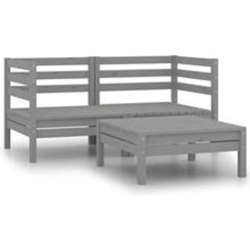 Tlg. Garten-Lounge-Set Massivholz Kiefer Grau - VIDAXL - Modalova