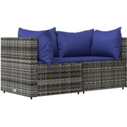 Garten-Ecksofas mit Kissen 2 Stk. Grau Poly Rattan - VIDAXL - Modalova