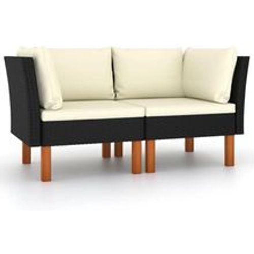 Ecksofas 2 Stk. Poly Rattan und Eukalyptus Massivholz - VIDAXL - Modalova