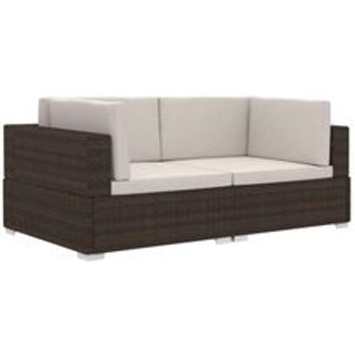 Ecksofas 2 Stk. mit Auflagen Poly Rattan Braun - VIDAXL - Modalova