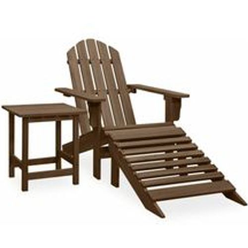 Adirondack-Gartenstuhl mit Fußstütze & Tisch Tannenholz Braun - VIDAXL - Modalova