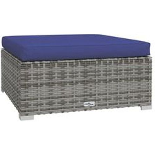 Gartenhocker mit Kissen Grau 70x70x30 cm Poly Rattan - VIDAXL - Modalova