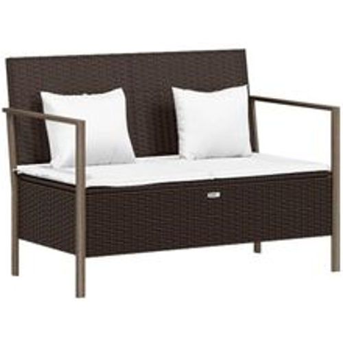 Gartenbank 2-Sitzer mit Kissen Braun Poly Rattan - VIDAXL - Modalova