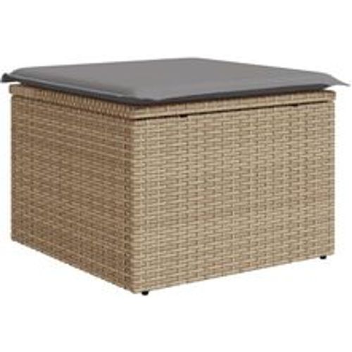 Gartenhocker mit Kissen Beige 55x55x37 cm Poly Rattan - VIDAXL - Modalova