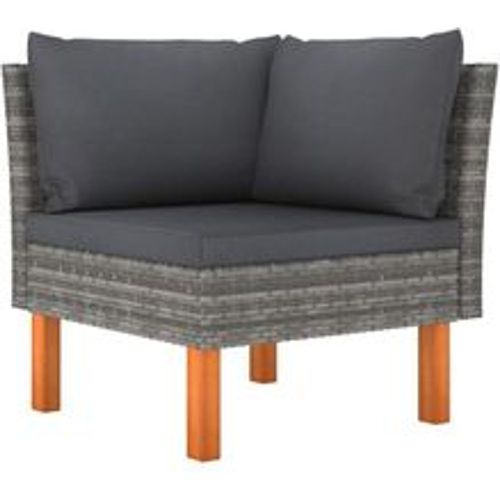 Ecksofa Poly Rattan und Eukalyptus Massivholz - VIDAXL - Modalova