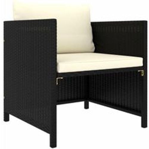 Gartensofa mit Kissen Schwarz Poly Rattan - VIDAXL - Modalova