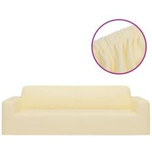 Stretch Sofahusse 3-Sitzer Creme Polyester-Jersey - VIDAXL - Modalova