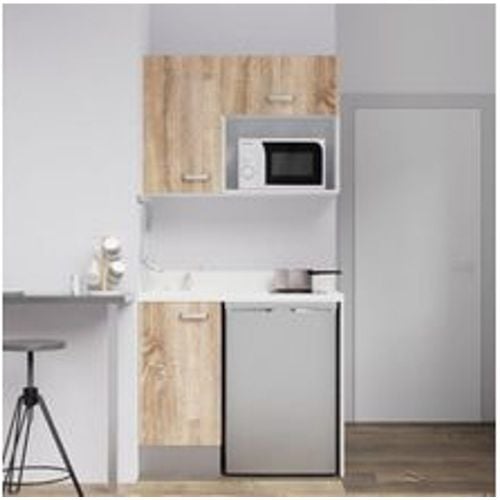 Kochnische K00L ñ 100 cm ñ oberer K¸hlschrank und Mikrowellenschlitze ñ Holz ñ Snova ñ ©Sp¸le ü links - Fashion24 DE - Modalova