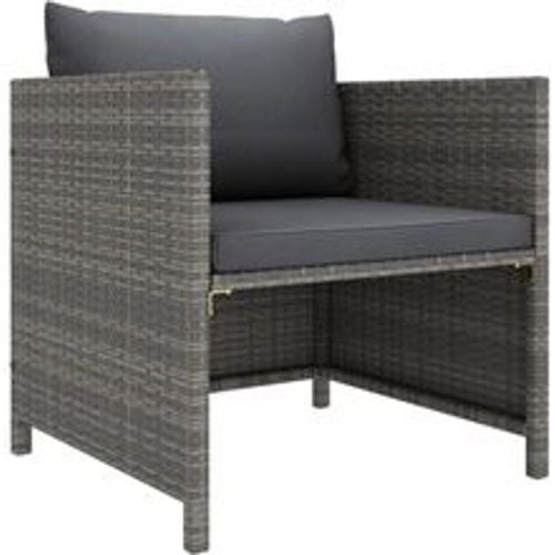 Gartensofa mit Kissen Grau Poly Rattan - VIDAXL - Modalova