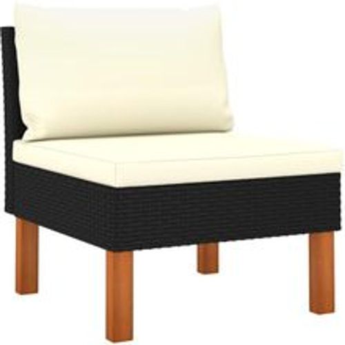 Mittelsofa Poly Rattan und Eukalyptus Massivholz - VIDAXL - Modalova