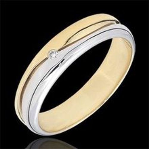 Edenly Ring Amour - Herren Trauring in WeiÃŸ- und Gelbgold - Diamant 0.022 Kara - Fashion24 DE - Modalova