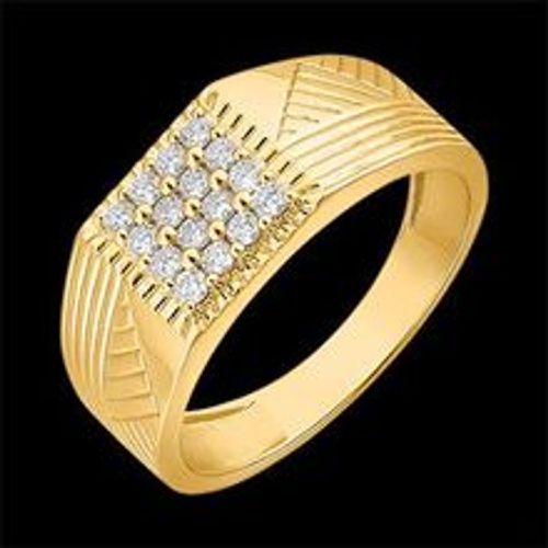 Edenly Ring DÃ¤mmerschein - Siegelring mit Gravuren - 9 Karat Gelbgold und Diam - Fashion24 DE - Modalova