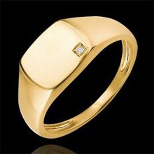 Edenly Ring DÃ¤mmerschein - Siegelring Ã„neas - 9 Karat Gelbgold und Diamant - Fashion24 DE - Modalova