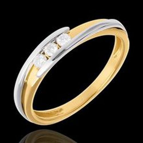 Edenly Trilogie Ring Kostbarer Kokon - Anziehungskraft - WeiÃŸ-und Gelbgold - 3 - Fashion24 DE - Modalova