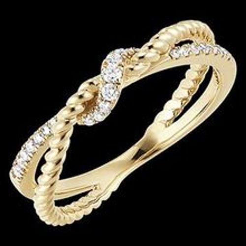 Edenly FraÃ®cheur Ring - Goldene Schleife - 9 Karat Gelbgold mit Diamanten - Fashion24 DE - Modalova