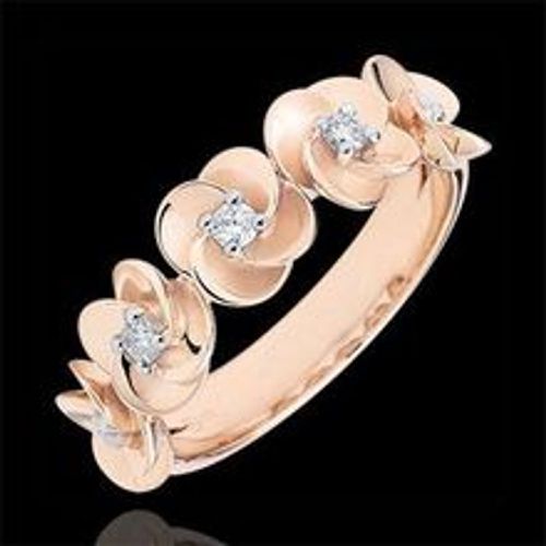 Edenly Ring BlÃ¼te - RosenkrÃ¤nzchen - RosÃ©gold und Diamanten - 9 Karat - Fashion24 DE - Modalova