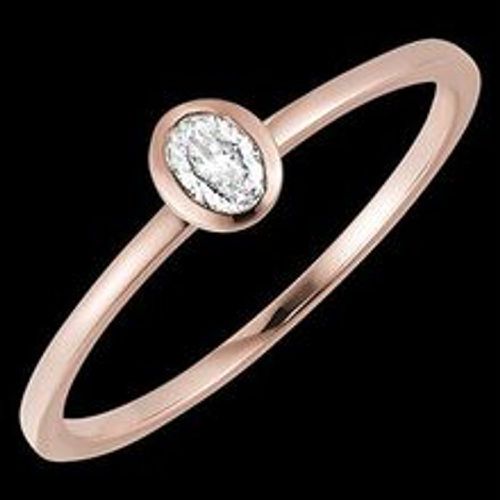 Edenly Ring FraÃ®cheur - Oval - 9 Karat RosÃ©gold mit Diamant - Fashion24 DE - Modalova