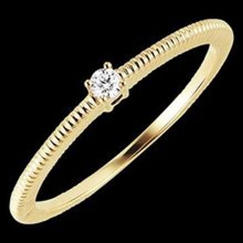 Edenly FraÃ®cheur Ring - Bearbeiteter SolitÃ¤r - Gelbgold 18 Karat und Diamant - Fashion24 DE - Modalova