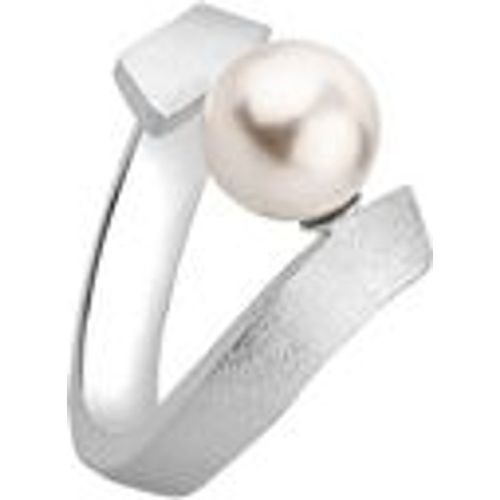 Ring Brushed Synthetische Perle 925 Silber (Farbe: Silber, Größe: 52 mm) - NENALINA - Modalova