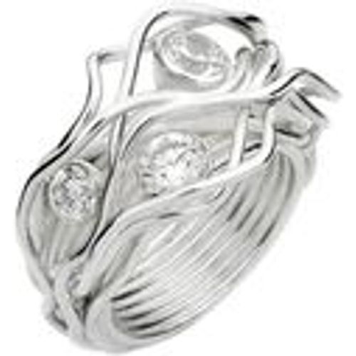 Ring Verknotet Gewoben Zirkonia Kristalle 925 Silber (Farbe: Silber, Größe: 60 mm) - NENALINA - Modalova