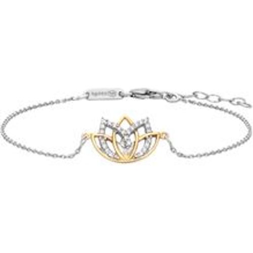 Armband 925 Silber rhodiniert teils vergoldet Lotusblüte Zirkonia - Julie Julsen - Modalova