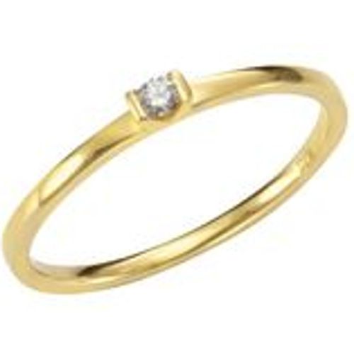 Ring 585/- Gold Brillant weiß Glänzend 0,04ct. (Größe: 058 (18,5)) - OROLINO - Modalova