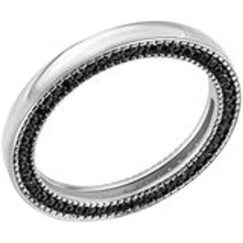 Silber Ring 925/- Sterling Silber Zirkonia schwarz Glänzend (Größe: 060 (19,1)) - Celesta - Modalova