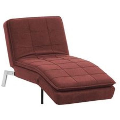 Chaiselongue Rot Stoffbezug Gesteppt Verstellbares Kopfteil mit Schlaffunktion Silberne Metallbeine Modernes Design Récamiere Liegesofa - BELIANI - Modalova