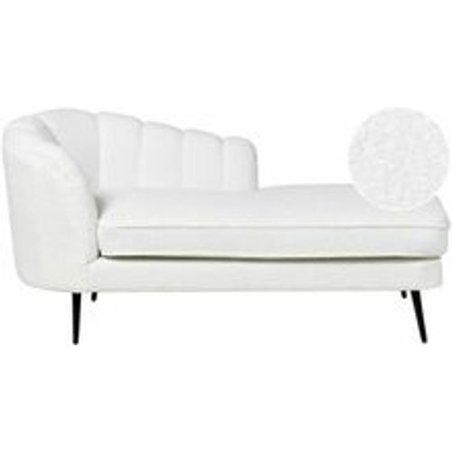 Chaiselongue Cremeweiß Bouclé Linksseitig mit Schwarzen Metallbeinen Lehne Muschelform Glamourös Modern Muschelsofa Wohnzimmer Flur - BELIANI - Modalova