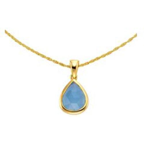 Anhänger mit Kette 925 Silber vergoldet Chalcedon blau - JAMELLI - Modalova