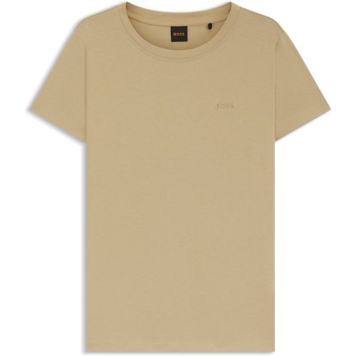 T-shirt en jersey de coton avec détail logoté - Boss - Modalova