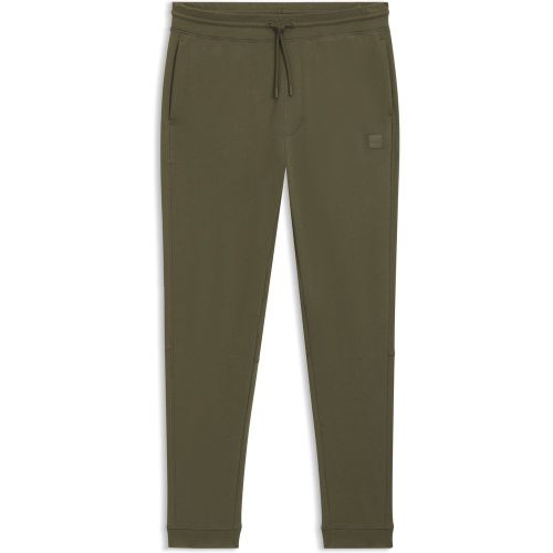 Bas de survêtement en molleton de coton avec patch logoté - Boss - Modalova