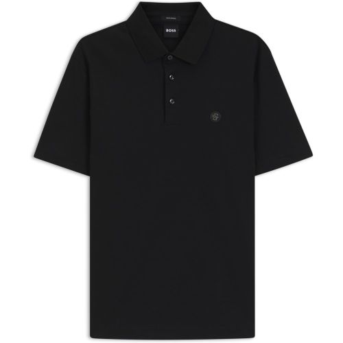 Polo en coton mercerisé à double monogramme - Boss - Modalova