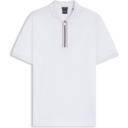 Polo en coton mercerisé avec patte zippée - Boss - Modalova