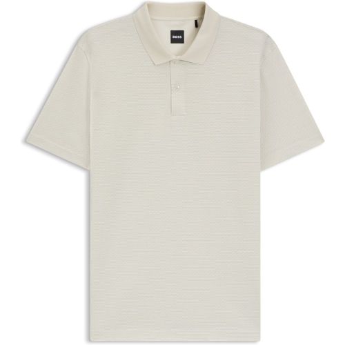 Polo en coton mercerisé avec motif jacquard géométrique - Boss - Modalova