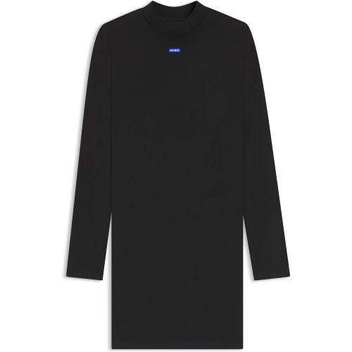 Robe près du corps en coton stretch avec badge logoté - HUGO - Modalova
