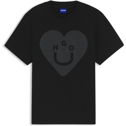 T-shirt en jersey de coton avec motif Happy - HUGO - Modalova