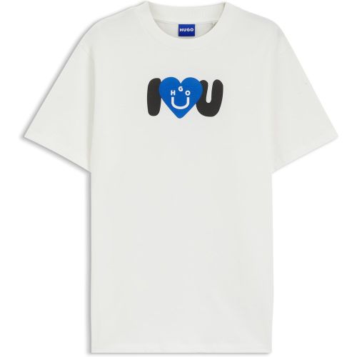 T-shirt en jersey de coton avec motif Happy - HUGO - Modalova
